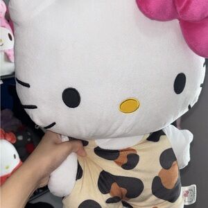 Hello Kitty Plush with Pink Bow and Leopard Outfit